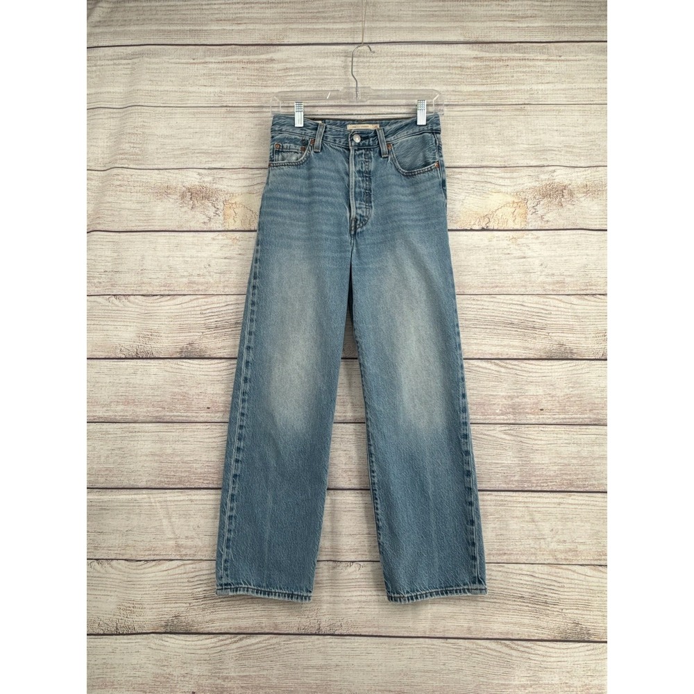 Levi's Ribcage Straight Hi Rise Jeans Womens 25 Light‎ Blue